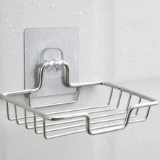 Wall Mounted Soap Dish Stainless Steel Rack Self-Adhesive Holder for Bathroom