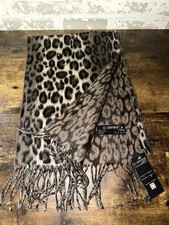 NWT Super Soft cashmink Leopard Print Scarf Shawl Wrap - Brown