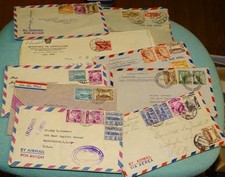 PERU mailed envelopes (9) circa 1930s/1940s