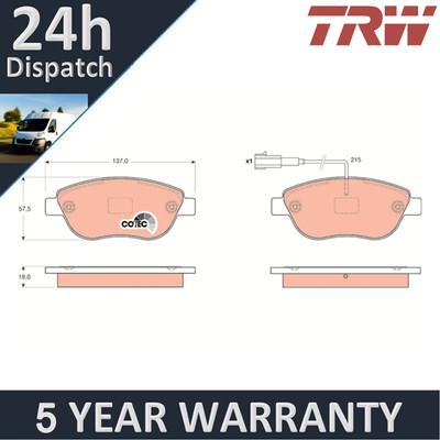 Fits Doblo Grande Punto 500 / 595 695 Combo TRW Front Rear Brake Pads Set