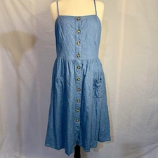 J For Justify Women's XL Chambray Sleeveless Dress