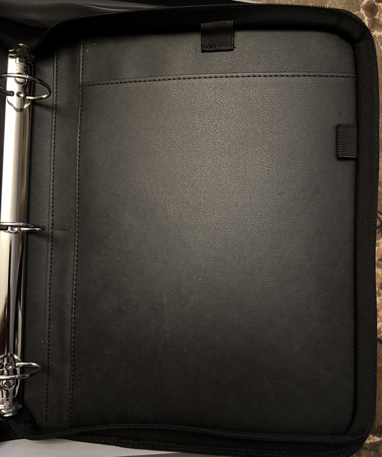 Forevermore Portfolios Padfolio Binder Black, Black Zippered