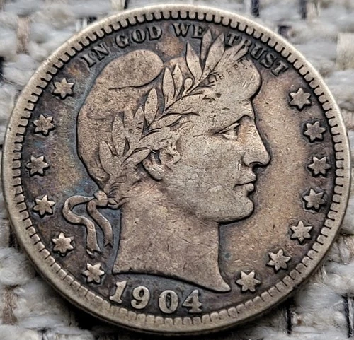 1904  25C Barber Quarter.               Choice Fine