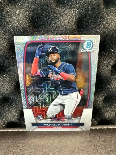 2023 Bowman Chrome #76 Michael Harris Mojo Refractor RC Atlanta Braves