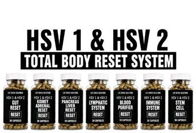 HSV 1 & HSV 2 TOTAL BODY RESET SYSTEM 210 NATURAL MAXIMUM STRENGTH RID CAPSULES 