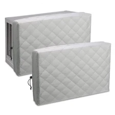 2 Pack Indoor Air Conditioner Cover for Window Units, Inside Window AC Covers...