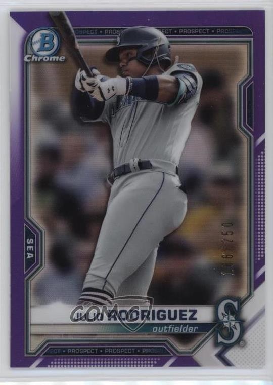 2021 Bowman Chrome Prospects Purple Refractor /250 Julio Rodriguez #BCP-231 2s2