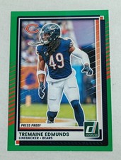 2025 DONRUSS TREMAINE EDMUNDS GREEN PRESS PROOF #239 CHICAGO BEARS