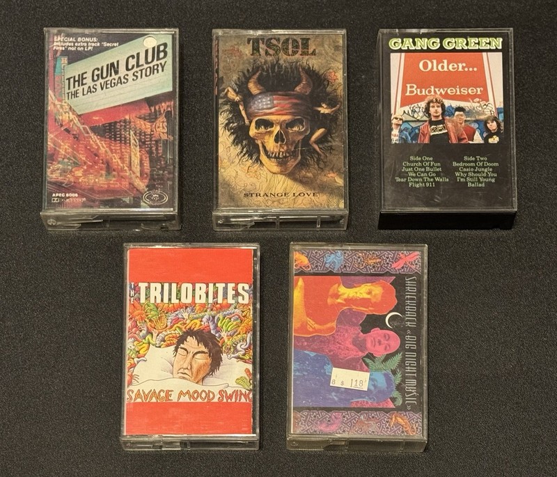 Punk Cassette Tapes Lot Of 5 The Gun Club, TSOL, Gang Green, Trilobites UNTESTED