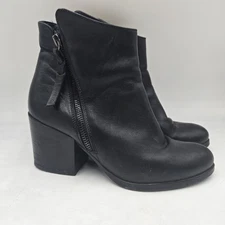 Fabianelli Italian Leather Ankle Boots Women’s Size 38/US 7.5 Black Double Zip