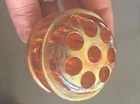 Carnival Glass Flower Frog marigold iridescent excellent condition vintage MCM