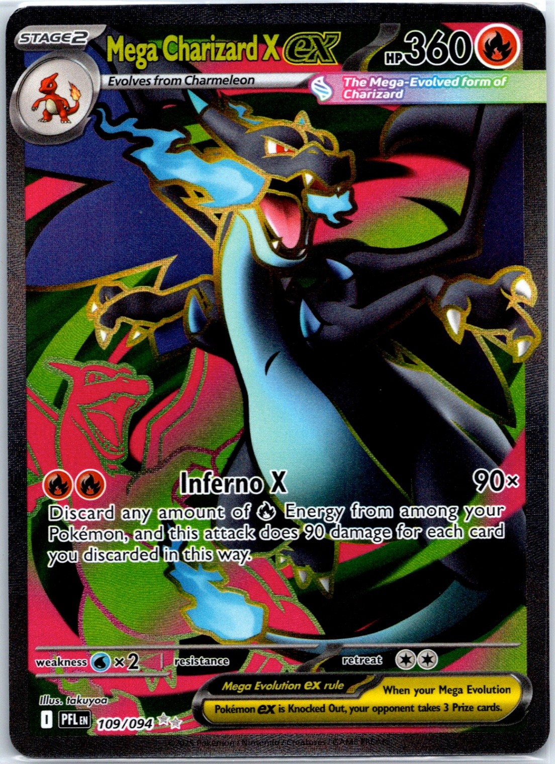 Mega Charizard X ex - Ultra Rare ME02: Phantasmal Flames 109/094 LP