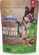 Nutri Bites Freeze Dried Beef Liver Dog  Cat Treats  Healthy Pet Training Trea