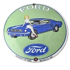 Vintage Ford Sign - Mustang Ford Automobile Service Station Gas Pump Sign