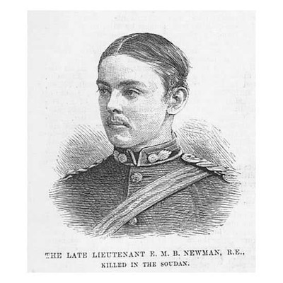 Lieutenant E.M.B Newman RE Killed in the Sudan - Antique Print 1885