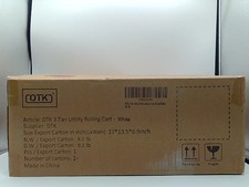 DTK 3-Tier Medium Rolling Storage Cart Multi Purpose Utility Organizer White