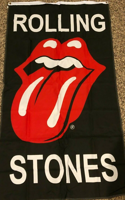 Bandiera Dei Rolling Stones 3x5 Piedi - Verticale, Bianco E Nero - JC Flag In Poliestere