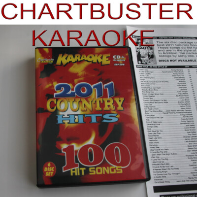 KARAOKE CD+G CHARTBUSTER 2011 COUNTRY HITS 6 DISCS ESP-508 NEW IN BOX /SONG LIST