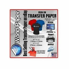 BEST Iron-on T-shirt HEAT Transfer Paper for Dark fabrics Blue Line