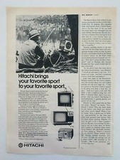 Hitachi Portable TV's Vintage 1973 Print Ad