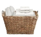 New Water Hyacinth Wicker Large Square Storage Laundry Basket with Handles