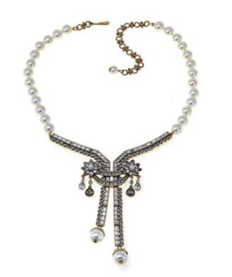 Heidi D. BREAKFAST at HEIDI'S  Crystal Faux Pearl Drop Necklace $329