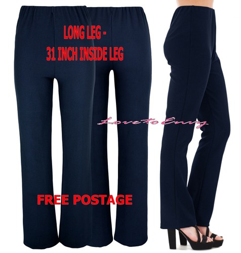 Ladies Long Leg NAVY Trousers 31inch 