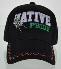NEW NATIVE PRIDE FEATHERS CAP HAT BLACK