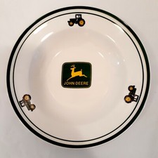 John Deere Tractor Bowl Rimmed Soup Cereal Salad Pasta Bowl 9" Gibson Green Whte