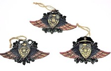 Christmas Police Officer Ornaments Eagle Wings Polyresin New 6x3 1/2 inch