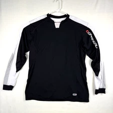 Louis Garneau Mens Large Cycling Jersey Long Sleeve Pullover Black Gray