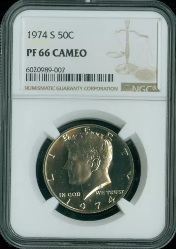 1974-S Kennedy Half Dollar PROOF NGC PF-66 CAMEO QUALITY✔️