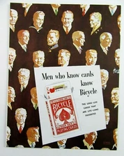 1940's THE U.S. PLAYING CARD CO. Bicycle Playing Cards Magazine Print Ad