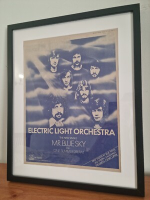 E.L.O. Original framed promo ad poster. 1978.A3.Frame size 53cm x 43cm 