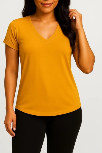Women Ladies Batwing Sleeve Oversized Baggy Loose Fit Turn Up V Neck T Shirt Top - Picture 19 of 28