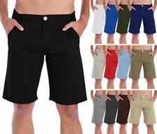 Mens Slim Fit Chino Short Perfect Fit Flat-Front Summer Beach Golf Half Pants