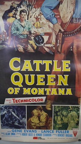 VTG Cattle Queen of MONTANA Western Movie Poster STANWYCK REAGAN 1981 Reprint - Picture 6 of 14