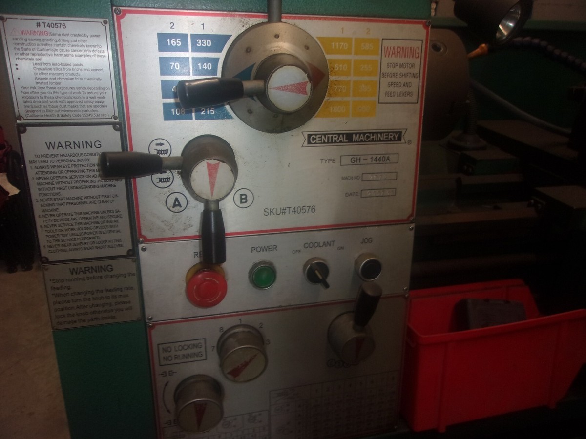CENTRAL MACHINERY CH-1440A GEAR HEAD METAL LATHE EXTRA CHUCK MISC