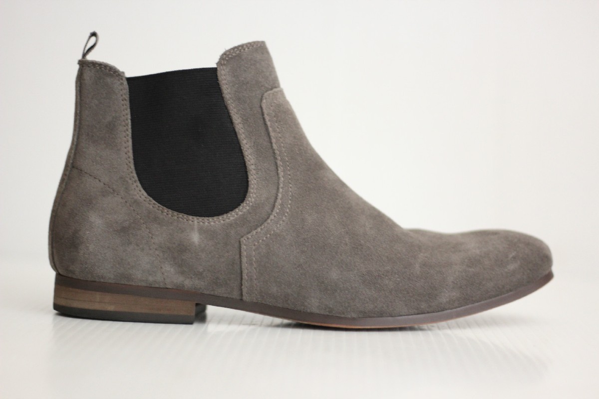 The Rail - The Rail Brysen Chelsea Ankle Boots, Gray Suede Pull On, 43M The Rail  main image 4