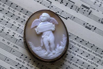 9金GENUINE ITALIAN HAND CARVED CAMEO 9金GENUINE ITALIAN HAND CARVED CAMEO