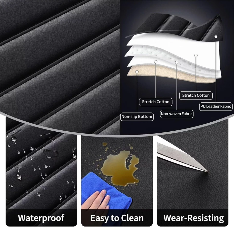 Front+Rear Car PU Leather 5-Seat Covers For Mitsubishi Outlander Sport 2013-2025 Foto 2 de 4