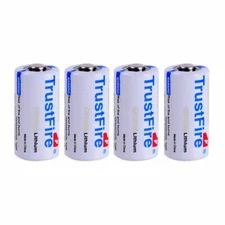 4pcs TrustFire CR123A Lithium Batteries 3V Battery 1400mAh Cell Non-Rechargeable