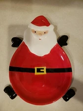 Santa Face Serving Plate Cheese Crackers Buffet Family Christmas Snacks Holiday