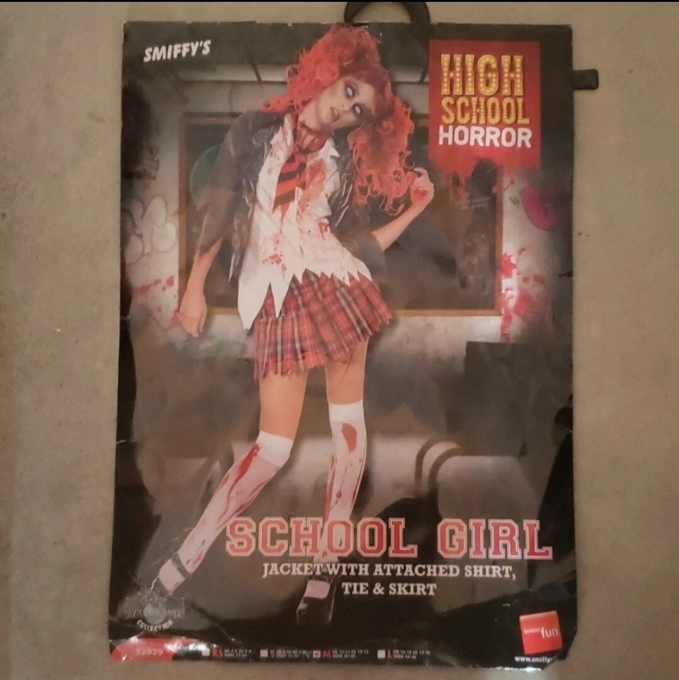 Disfraz de Zombi Adulto Miedo Escuela Niña Halloween Vestido Elegante Foto 3 de 4