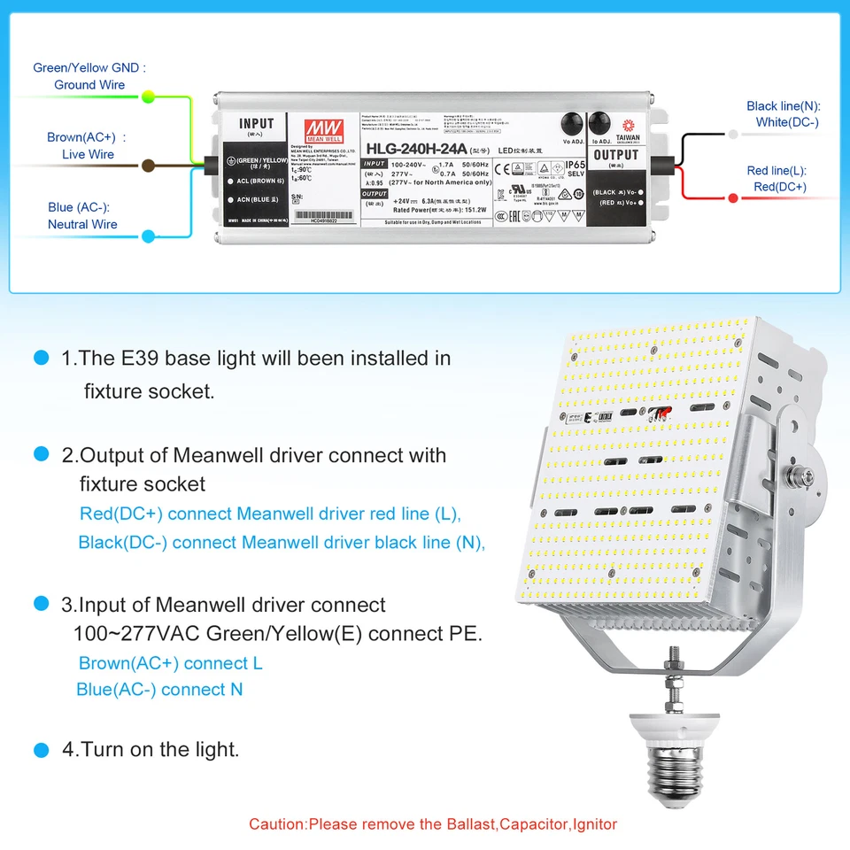 LED Shoebox Retrofit Kit Light For Area Parking Lot 150W 240W 300W AC120V 480V - Image 2 of 4