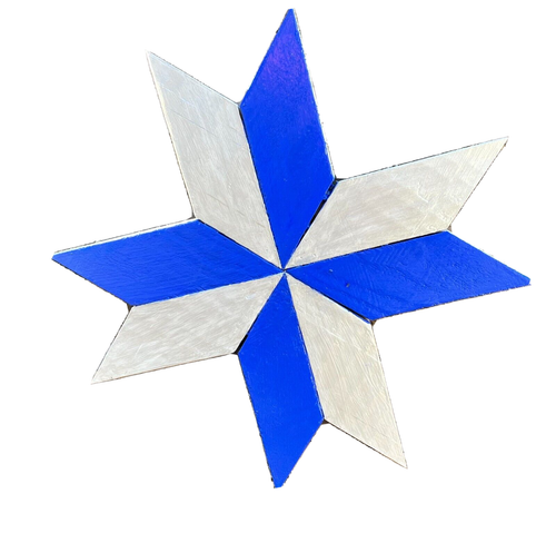 Primitive Handcrafted wood Home Décor Sign eight point star quilt block - Picture 3 of 3