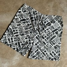 Vintage 80s/90s Espirit Faded BW Patterned Cotton Shorts Size M/L