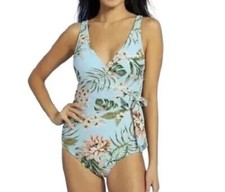 NWT Kona Sol Large One Piece Tropical Wrap Swimsuit