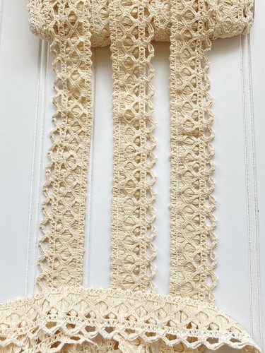2 Yards Natural Cotton Crochet Ribbon Trim for Sewing/Crafts/Belts/1.5" Wide - Picture 11 of 17