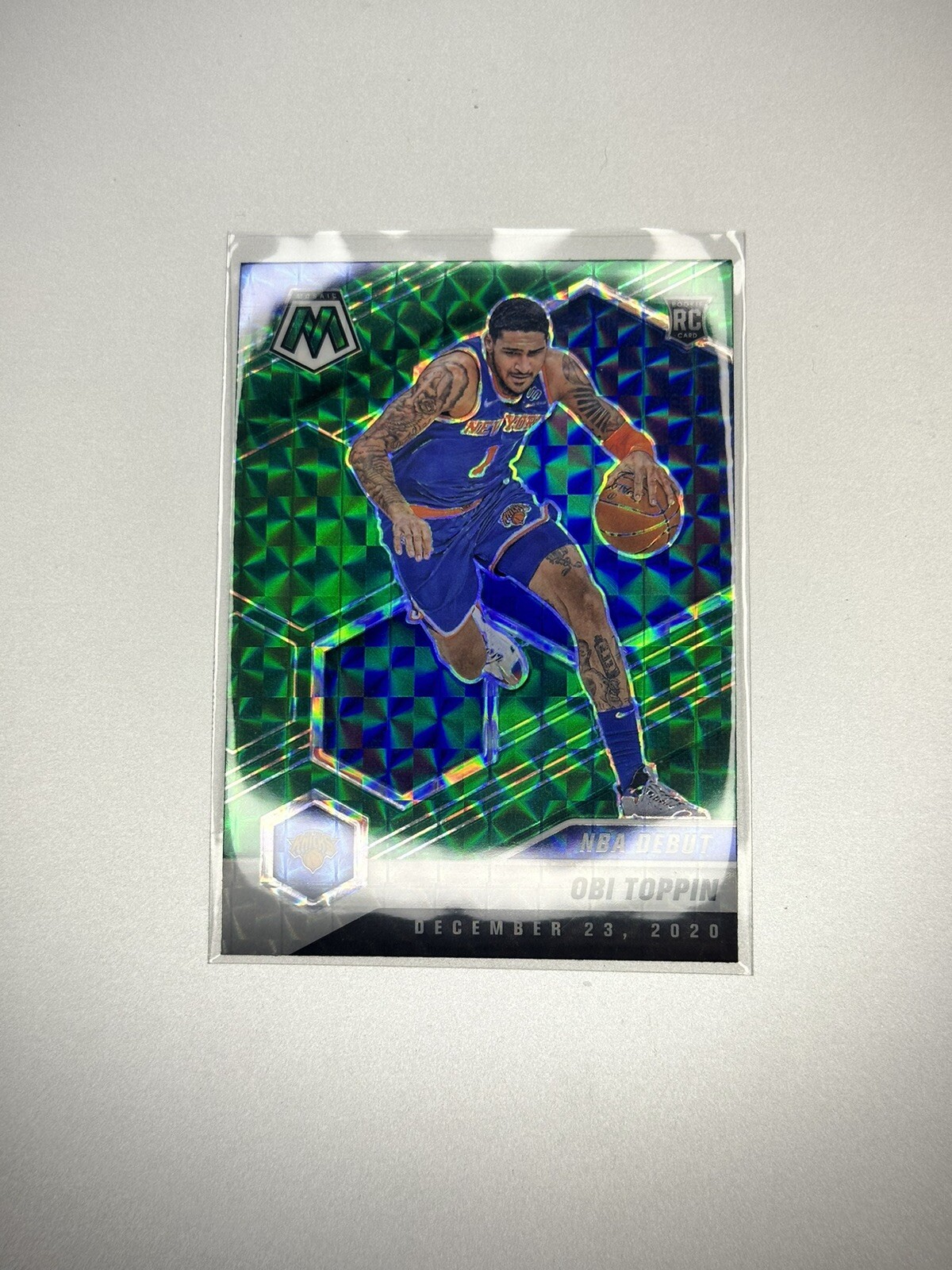 2020-21 Mosaic Obi Toppin Green Prizm NBA Debut Rookie RC #273 Knicks